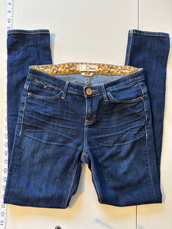 Dittos Denim - Dittos Skinny Jean Size 25 Dark Indigo Embroidered Elevated Casual Western Ranch